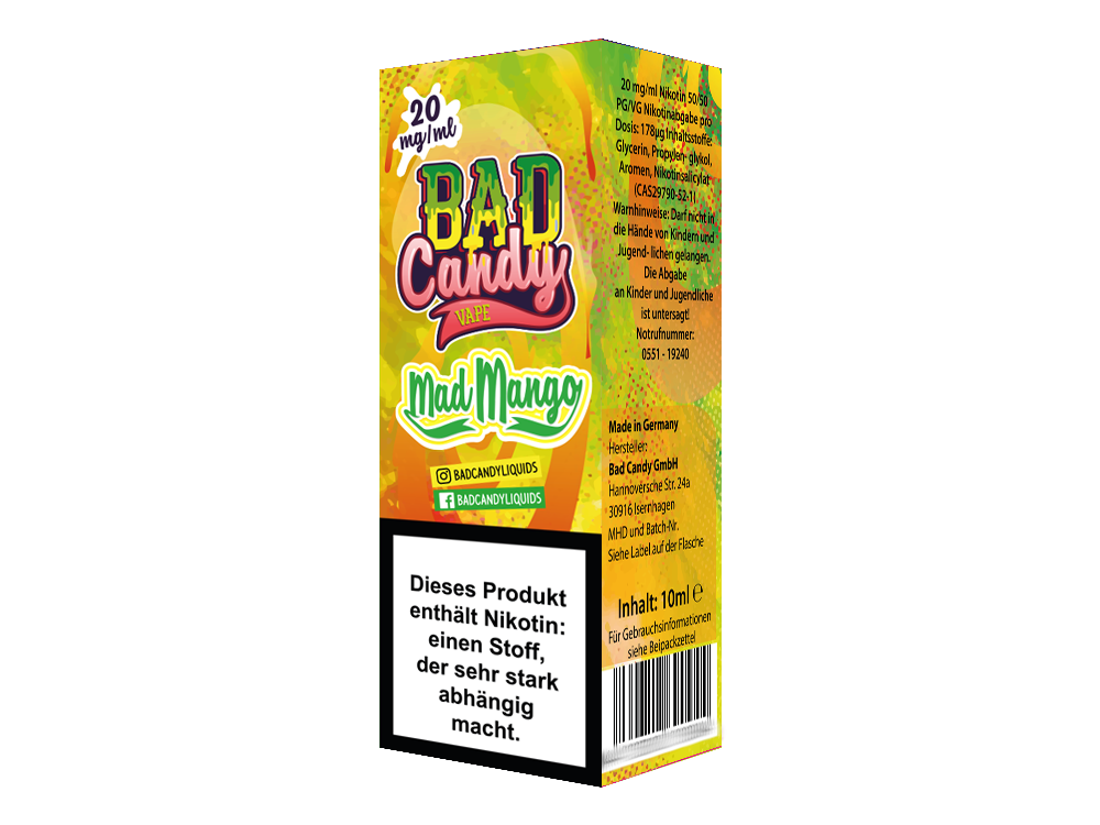 Bad Candy Liquids - Mad Mango - Nikotinsalz Liquid 