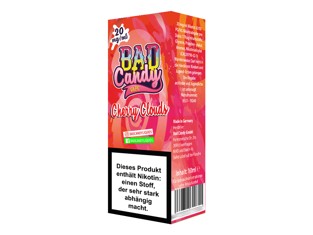 Bad Candy Liquids - Cherry Cloud - Nikotinsalz Liquid 