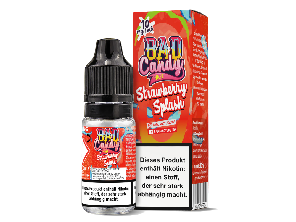 Bad Candy Liquids - Strawberry Splash - Nikotinsalz Liquid 10 mg/ml