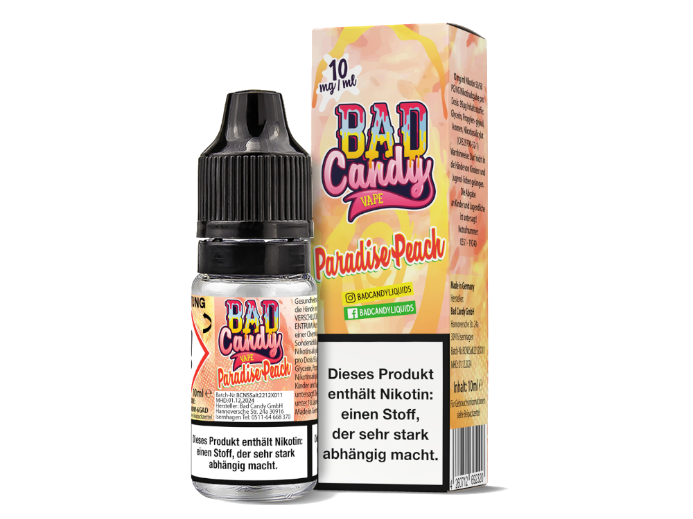 Bad Candy Liquids - Paradise Peach - Nikotinsalz Liquid 