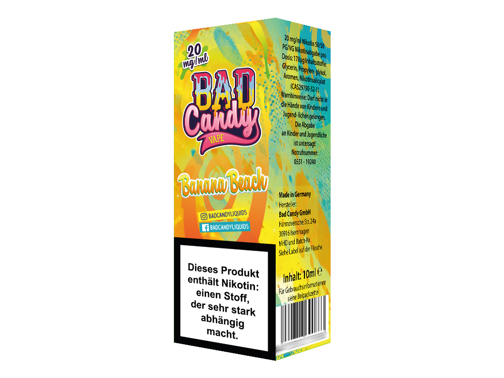 Bad Candy Liquids - Banana Beach - Nikotinsalz Liquid 