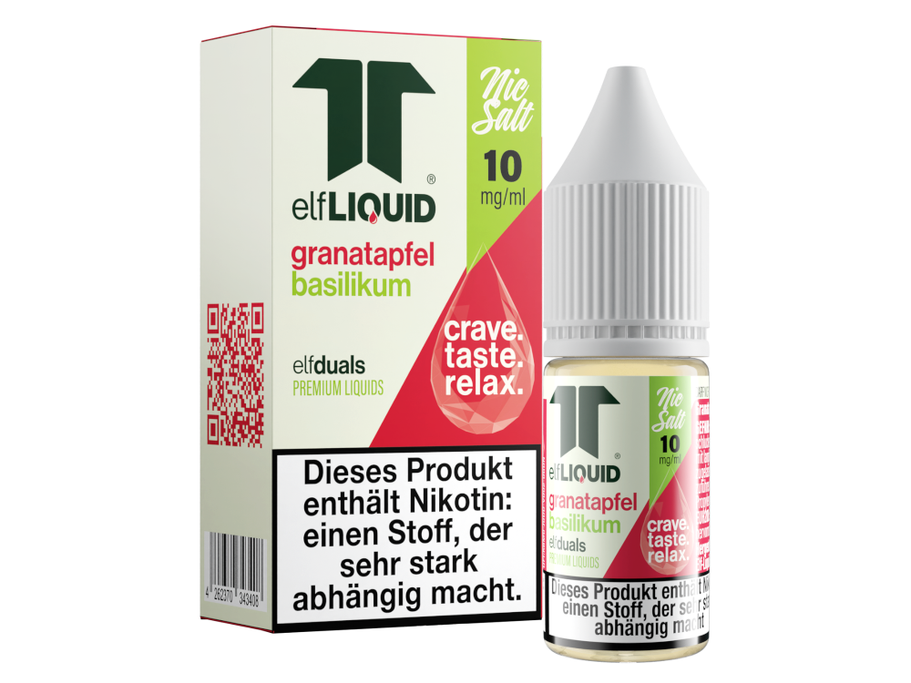 Elf-Liquid - Dual - Nikotinsalz Liquid 10 mg/ml - Granatapfel-Basilikum